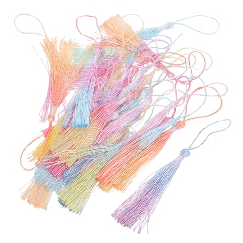 Gadpiparty 40 Stück Teiliges Lesezeichen mit Quaste Handgefertigte Gradient-farbige Tassel Anhänger Dekorative Fransen für DIY Bastelprojekte und Stilvolle Buchmarkierungen von Gadpiparty