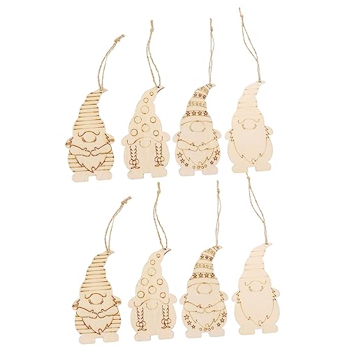 Gadpiparty 40 Stück Teiliges Unbehandelte Holzanhänger Gnom Figuren zum Bemalen DIY Weihnachtsdeko Christbaumschmuck Bastelset Glatte Oberfläche Langlebig von Gadpiparty