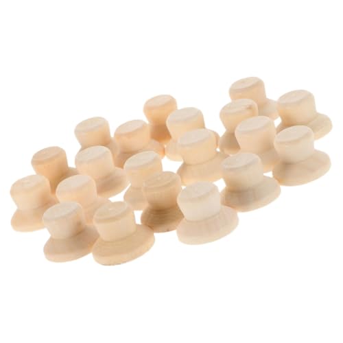 Gadpiparty 40 Stück Teiliges Unbemalter Holzpuppen Hüte für DIY Projekte Kreative Bastelideen mit Holzmaterial für Erwachsene für Puppen und Wohnkultur von Gadpiparty
