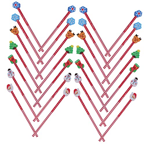 Gadpiparty 40 Stück Teiliges Weihnachtsbleistifte für Radiergummi Ergonomisch Kreative Cartoon Motive Praktische Schulmaterialien Mitgebsel für Weihnachtsfeiern und Geburtstage von Gadpiparty