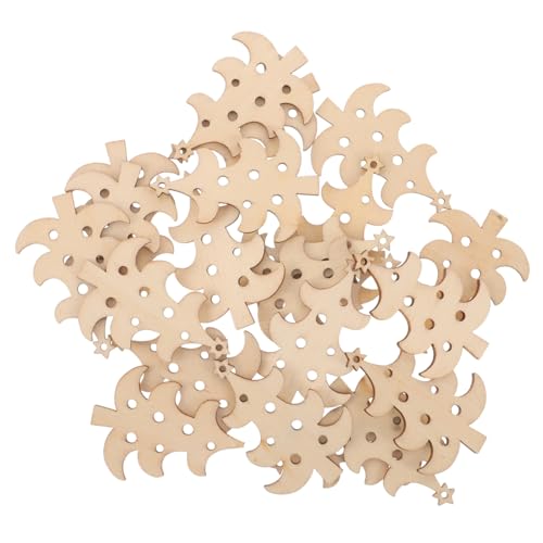 Gadpiparty 40 Stück Unbehandelte Holzanhänger Weihnachtsbaum Formen zum Bemalen DIY Holz Deko für Festliche Bastelprojekte und Wiederverwendbare Weihnachtsbaumschmuck Kreativsets von Gadpiparty