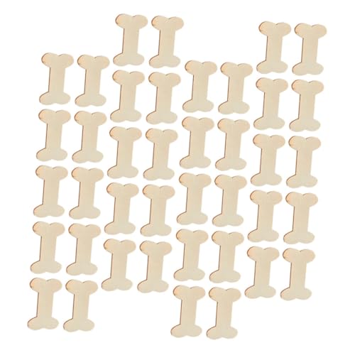 Gadpiparty 40Stücke Holz Bastelbedarf Unvollendete Holz Hundeknochen zum Basteln DIY Holzanhänger für Dekorationen für Hochzeiten Partys und Heimwerkerprojekte von Gadpiparty