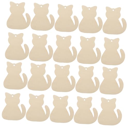 Gadpiparty 40Stücke Holz Katzenausschnitte für DIY Projekte Unbemalte Holzscheiben für Bastelarbeiten Langlebiges Holzmaterial Katzen Dekoration und Kunstprojekte von Gadpiparty