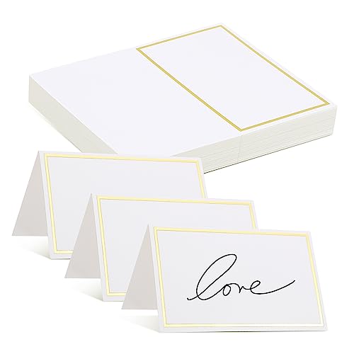 Gadpiparty 40Stücke Tischkarten Blanko mit Goldfolierten Stempeln für Hochzeiten Geburtstagsfeiern und Elegante Sitzplatzreservierungen aus Hochwertigem von Gadpiparty
