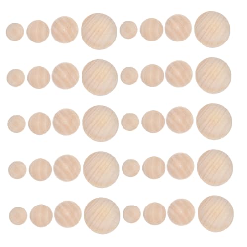 Gadpiparty 40Stücke Unvollendete Halbkugeln Holz Mini Hemisphäre für DIY Graffiti und Schnitzen Geeignet für Kreative Bastelprojekte Natürliche Holzperlen von Gadpiparty
