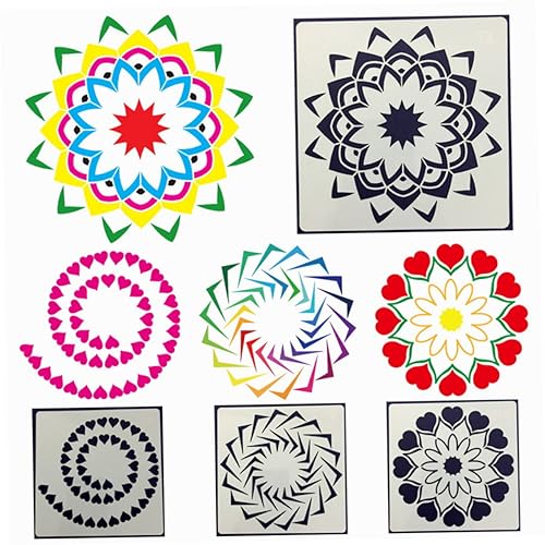 Gadpiparty 44 Stück Mandala Schablonen Teilig Malvorlagen für DIY Projekte Zeichenschablonen für Zuhause und Bastelbedarf Vielseitig Einsetzbar für Malerei und Handwerk von Gadpiparty