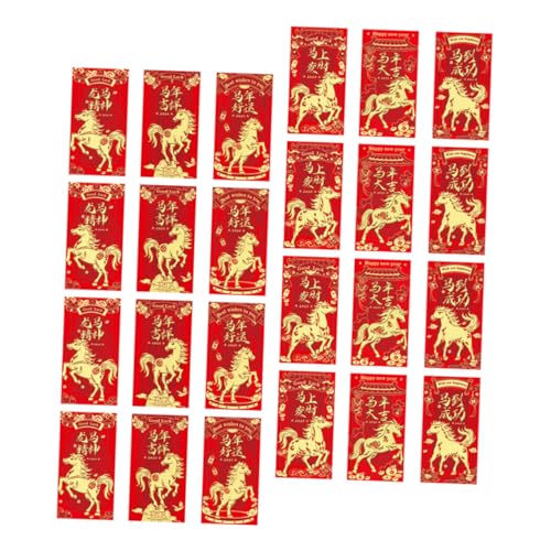 Gadpiparty 48 Stück Jahr des Pferdroten Pakets Hochzeit rot Umschlag Chinesisches Neujahrsumschlag Neujahrsgeldumschläge 2026 Chinesische rote Tasche glückliches Geldpaket Papier von Gadpiparty