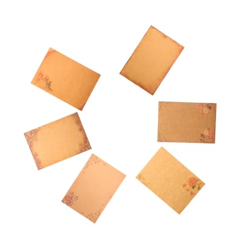 Gadpiparty 48 Stück Vintage Briefpapier Schreiben Pergamentpapier Schreibwaren Stationäres Papier Retro-Druckpapier stationäres Schreibpapier Vintage Stationery Paper altes Papier Kraftpapier von Gadpiparty