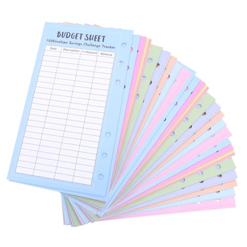 Gadpiparty 48Blätter Challenge Ordner mit Blättern Tracker für Geldsparen Design zur Einfachen Finanzverfolgung für Budgetplanung und Sparziele von Gadpiparty