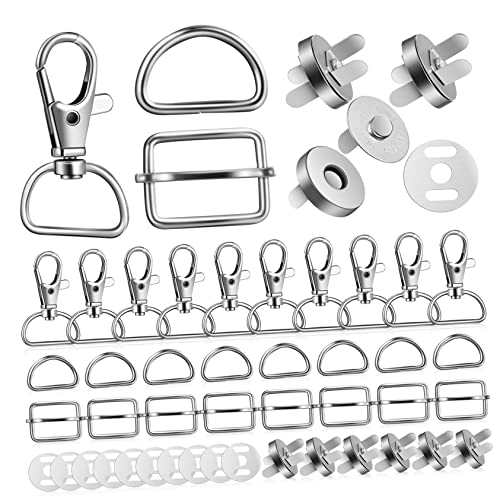 Gadpiparty 48Stücke Drehbare Karabinerhaken und D Förmige Schnallen Schiebeschnallen für DIY Rucksack und Geldbörsen Zubehör Langlebig und Vielseitig Einsetzbar von Gadpiparty