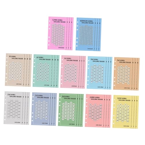 Gadpiparty 48Stücke Euro Challenge Umschläge Binder mit Löchern Langlebige Geldaufbewahrung für Bessere Finanzgewohnheiten für Wochen Sparplaner von Gadpiparty