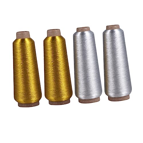 Gadpiparty 4Rollen Metallische Stickgarne für DIY Kreuzstich Gold und Silber Hochwertiges Material für Dekorative Stickprojekte von Gadpiparty