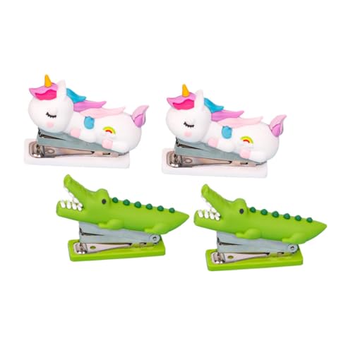 Gadpiparty 4Stücke Einhorn Hefter Niedlicher Mini Heftgerät für Schreibtisch Tragbarer Desktop Hefter für Schule und Büro Platzsparendes Design Mühelose Bedienung von Gadpiparty