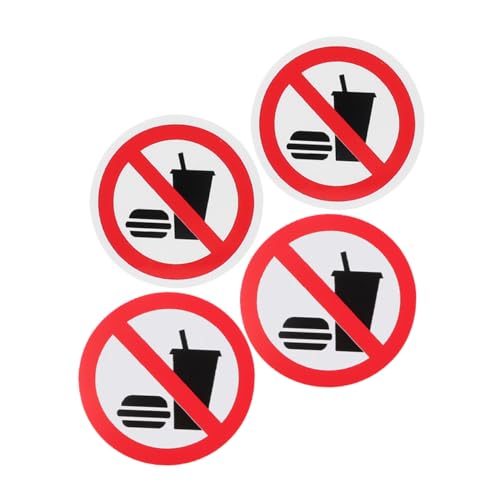 Gadpiparty 4Stücke Essen und Trinken Verboten Aufkleber Öl und Schmutzabweisend für Büro Lager und Küche Klare Kommunikation Langlebige Haftung Auffälliges Design Optisches von Gadpiparty
