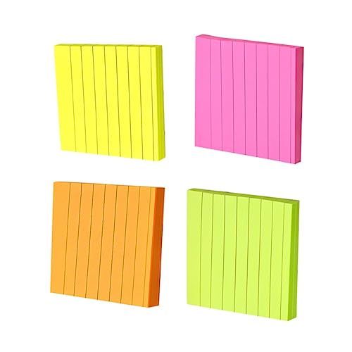 Gadpiparty 4Stücke Gestreifte Haftnotizen Candy Farben Selbstklebende Notizblöcke aus Kraftpapier für Büro Schule und Zuhause von Gadpiparty