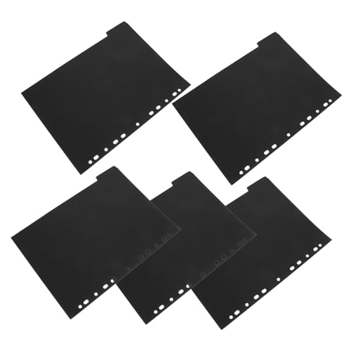 Gadpiparty 5 Blätter A4-Notizblockteiler geteilt Notizbücher mehrere Markierungen Notizbuch Separator Ordnertrenner A4 Trennwände gestanzte Ordnerteiler Notizblock-Trennlaschen Papier Schwarz von Gadpiparty
