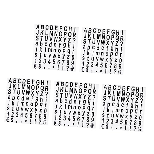 Gadpiparty 5 Blätter Alphabet Aufkleber Set Selbstklebende Buchstaben und Zahlensticker für DIY Scrapbooking und Beschriftung Vielseitig Einsetzbar für Kreative Projekte von Gadpiparty