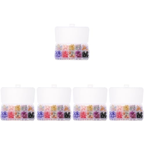 Gadpiparty 5 Boxen Bunte Glasperlen Runde Diy Bastelperlen für Schmuckherstellung für Armbänder und Ohrringe Einfache Handhabung und Vielseitige Gestaltungsmöglichkeiten von Gadpiparty