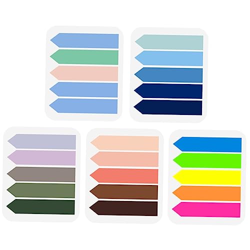 Gadpiparty 5 Packungen Farbenfrohe Haftmarker Selbstklebende Seitenmarker für Notizen Büro Schule Pastell Index Tabs Organisieren Planen und Markieren von Gadpiparty