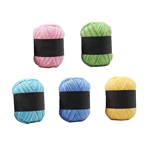 Gadpiparty 5 Rollen Baumwollgarn Mehrfarbig Farbverlauf Dreifädig Weiches Mitteldickes Strick und Häkelgarn für Babydecken Pullover Mützen DIY Handarbeiten Gadpiparty 5 Rollen Baumwollgarn Mehrfarbig Farbverlauf Dreifädig Weiches Mitteldickes Strick und Häkelgarn für Babydecken Pullover Mützen DIY Handarbeiten von Gadpiparty