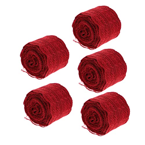 Gadpiparty 5 Rollen DIY Spitzenband Geschenkband Dekoration für Präsentverpackung und Bastelarbeiten Weinrot für Blumensträuße und Projekte Gadpiparty 5 Rollen DIY Spitzenband Geschenkband Dekoration für Präsentverpackung und Bastelarbeiten Weinrot für Blumensträuße und Projekte von Gadpiparty