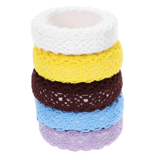 Gadpiparty 5 Rollen Dekoband Spitzen Punkte Basteln Stoff Dünne Spitze Dekoration Spitzenbesatz Spitzenband Schneidern Klebend Floral Nähen Scrapbooking Dekoborte Band Bastelband Baumwolle von Gadpiparty
