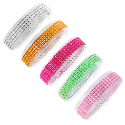 Gadpiparty 5 Rollen Diamantband Bling Strassband Herstellung Kunsthandwerk Klebeband Sammelalbum Strasskleber Diy Strass-streifen-klebeband Groß Juwelen Strasssteine ​​für Handwerk Acryl von Gadpiparty
