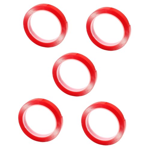 Gadpiparty 5 Rollen Doppelseitige Bänder Drinnen Dasselbe Doppelseitiges Klebeband Für Stoff Schwer Im Freien Doppelseitiger Aufkleber Für Den Außenbereich Acrylsäure Rot von Gadpiparty
