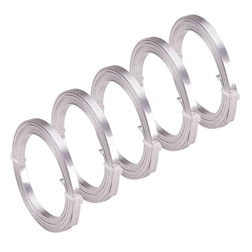 Gadpiparty 5 Rollen Flacher Aluminiumdraht für DIY Schmuckherstellung Flexibler Basteldraht für Ohrringe Armbänder und Mehr Langlebiges Schmuckzubehör Silber von Gadpiparty