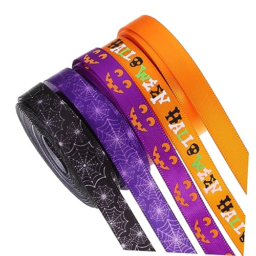 Gadpiparty 5 Rollen Halloween Geschenkband Dekoratives Satinband für DIY Projekte pro Rolle Vielseitig Einsetzbar für Bastelarbeiten Verpackungen und Festtagsdekorationen Gadpiparty 5 Rollen Halloween Geschenkband Dekoratives Satinband für DIY Projekte pro Rolle Vielseitig Einsetzbar für Bastelarbeiten Verpackungen und Festtagsdekorationen von Gadpiparty