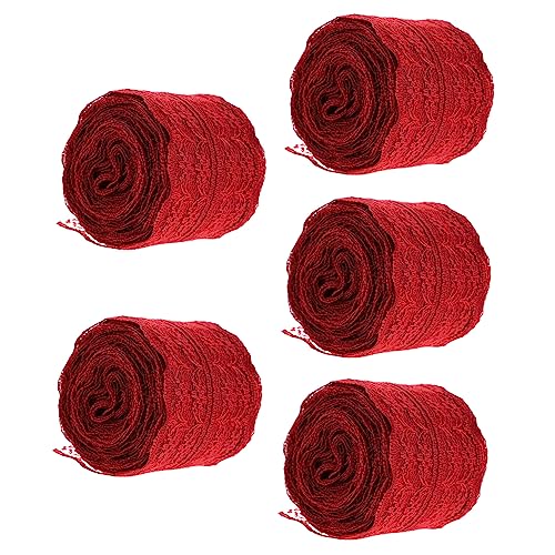 Gadpiparty 5 Rollen Spitzenbändern Weinrot DIY Geschenkverpackungsbänder für Blumenarrangements Handwerksprojekte und Dekorationen für und Feiern Gadpiparty 5 Rollen Spitzenbändern Weinrot DIY Geschenkverpackungsbänder für Blumenarrangements Handwerksprojekte und Dekorationen für und Feiern von Gadpiparty