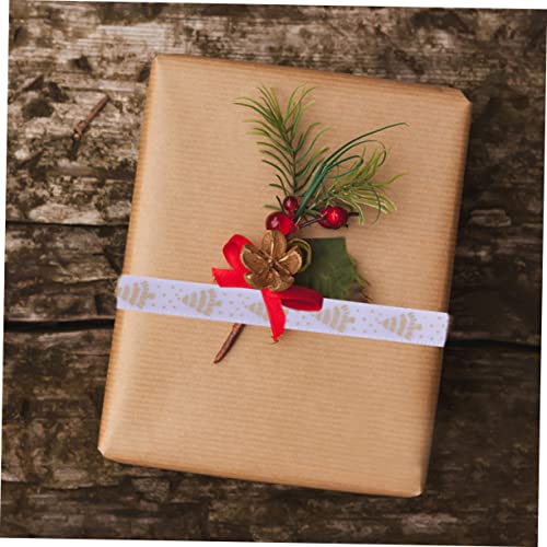 Gadpiparty 5 Rollen Teiliges Weihnachtsband Breit Lange Dekorative Geschenkbänder mit Festlichen Weihnachtsmotiven Vielseitig für Geschenkverpackung DIY Basteln und Partydekoration Weiß und von Gadpiparty