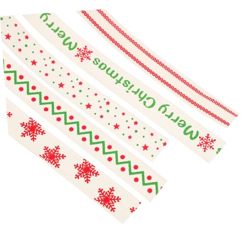 Gadpiparty 5 Rollen Weihnachtsband Baumwolle Geschenkband zum Basteln und Dekorieren mit Langlebigem Reißfestem Material für Geschenkverpackung Weihnachtsbaum und Tannendeko Gadpiparty 5 Rollen Weihnachtsband Baumwolle Geschenkband zum Basteln und Dekorieren mit Langlebigem Reißfestem Material für Geschenkverpackung Weihnachtsbaum und Tannendeko von Gadpiparty