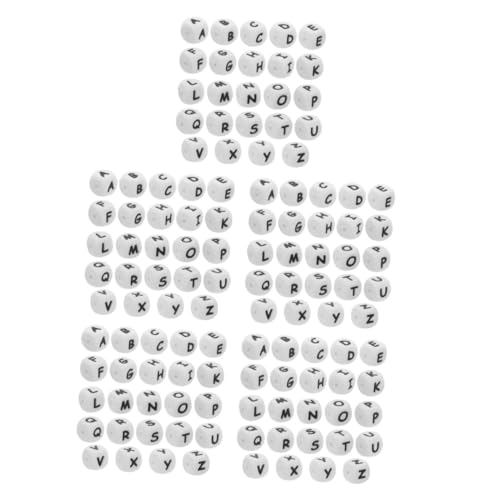 Gadpiparty 5 Sätze Alphabet-perlen Basteln Verschiedene Perlen Für Schüttgut Reiz Schmuck Alphabetperlen Dekorative Buchstabenperlen Kieselgel Weiß 26 Stücke * 5 von Gadpiparty