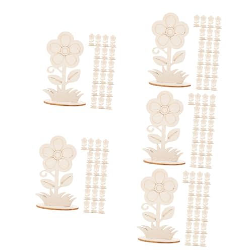 Gadpiparty 5 Sätze Blume Ornamente Form Ornamente Wohnkultur Unfinished Blume Ausschnitte Holz 20 Stück * 5 von Gadpiparty