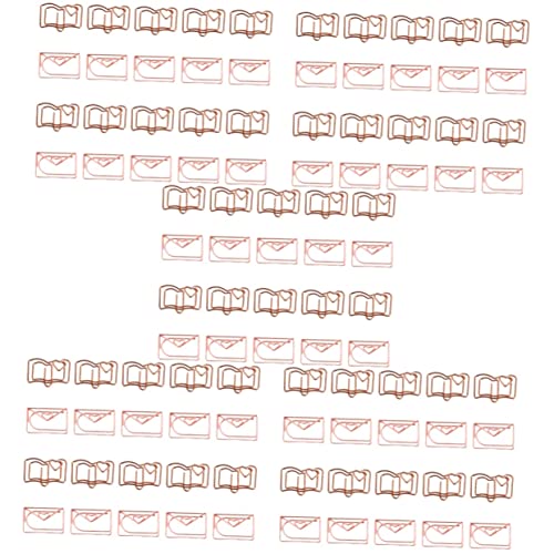 Gadpiparty 5 Sätze Buchhülle Dateiclips Büroklammer Miniclips Dekorative Papierklamme Einzigartige Papierklammern Für Büro Rostfreier Stahl Rose 20 Stück * 5 von Gadpiparty