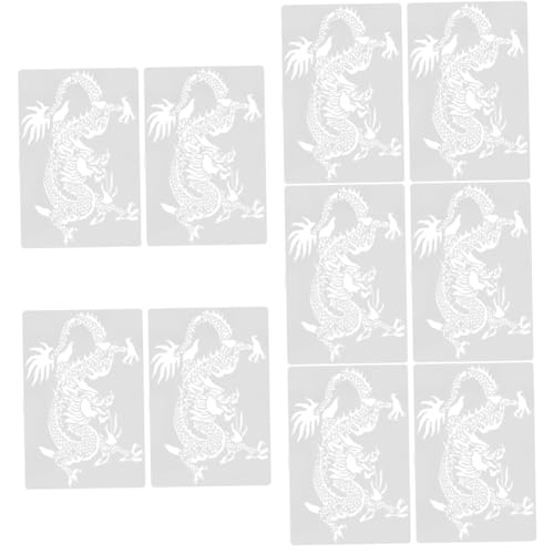 Gadpiparty 5 Sätze Drachenform-malvorlage Malschablonen Drachen-schablone Drachenschablonen Zum Malen Bastelschablonen Wiederverwendbar Malvorlagen Dekorative Schablone Pvc Weiß 2 Stücke * 5 von Gadpiparty