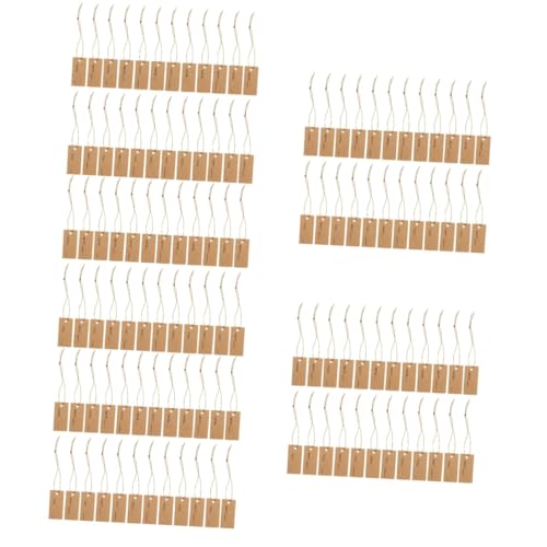 Gadpiparty 5 Sätze Elastisches Seiletikett Schild Hängendes, Aufgereihtes Etikett Gold Schmuckanhänger Für Die Preisgestaltung Etikettenetikett Aus Papierkarte 100 Stück * 5 von Gadpiparty