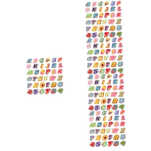 Gadpiparty 5 Sätze Englischer Brief Patch Buchstabenapplikationen Buchstaben-Stickerei-Patch Uni klein Alphabetapplikationen Eisen auf Zahlenflecken gestickte Flicken zum Aufbügeln Filzstoff von Gadpiparty