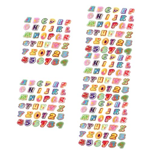 Gadpiparty 5 Sätze Englischer Brief Patch klein Flicken für Kleidung Nähen Sie Strass-Patches Stichworte gestickte Aufnäher Flickenbuchstaben aufbügeln Patch-Briefe Filzstoff von Gadpiparty