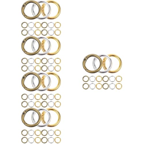Gadpiparty 5 Sätze Federschnalle Schlüsselkette Ringschnallenverschluss Runde Schnappschnalle Offen Reifen Ö Feder-schlüsselanhänger-schnalle Federschnallen Aus Metall Legierung 15 Stücke * 5 von Gadpiparty