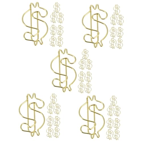Gadpiparty 5 Sätze Goldene Paperklamme Elektroplieren Geformt Standard Büroklammer Papierclip Das Büro Runden Papierklammern Miniklammern Für Papier Bürobedarf Legierung 10 Stück * 5 von Gadpiparty