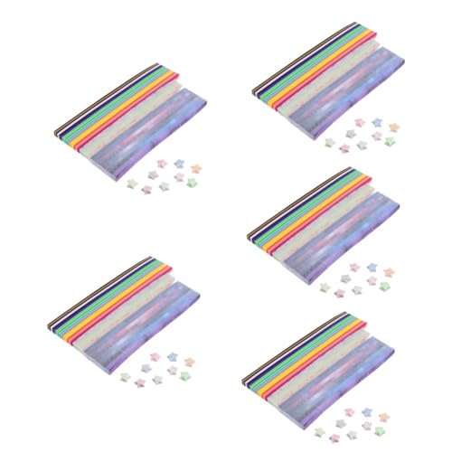 Gadpiparty 5 Sätze Gradient Origami Stern Falten Dekoration Funkeln Machen Herstellung Origami-streifen Papier 1290 Stück * 5 von Gadpiparty