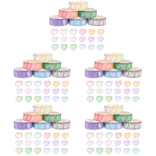 Gadpiparty 5 Sätze Herzförmige Washi Aufkleber Dekorative Klebebänder Mischfarben Für Diy Scrapbooking Und Journaling Selbstklebend Für Und Kreative Projekte 6 Rollen * 5 Gadpiparty 5 Sätze Herzförmige Washi Aufkleber Dekorative Klebebänder Mischfarben Für Diy Scrapbooking Und Journaling Selbstklebend Für Und Kreative Projekte 6 Rollen * 5 von Gadpiparty