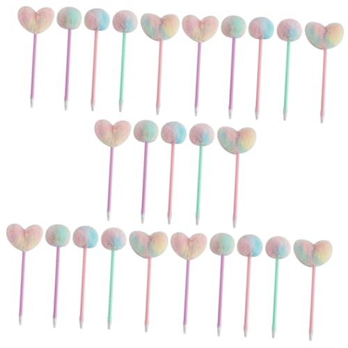Gadpiparty 5 Sätze Herzförmiger Wollstift Pom Dekorativ Plüsch Schreiben Ball Süßes Stationäres Ausgefallener Stift Lustige Stifte Für Bommel Kugelschreiber Abs 5 Stücke * 5 von Gadpiparty