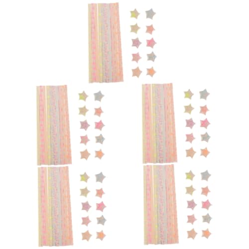 Gadpiparty 5 Sätze Ich Wünsche Stern Origami Origami-papier Sternfaltpapier Sternpapierstreifen Sterne Aus Papier Papierstreifen Zum Basteln Papierstreifen Mit Origami-sternen 180 Stück * 5 von Gadpiparty