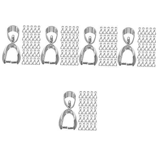 Gadpiparty 5 Sätze Jade -anhängerklemme Schlüssel Schmuck Reiz Hängend Schließe Anhängerverbinder Für Diy Anhänger Mit Klemmverschluss Legierung Silber 50 Stück * 5 von Gadpiparty