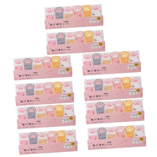 Gadpiparty 5 Sätze Katzenpfoten Haftnotizen Selbstklebende Memo Pads Für Schule Büro Und Zuhause Kreative Seitenmarker Dekorative Notizblöcke Einfach Abziehbar Und Rückstandslos 2 Stücke * 5 von Gadpiparty