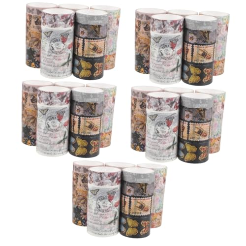 Gadpiparty 5 Sätze Klebestreifen Papier Klebeband Scrapbooking Sammelalbum Dekorativ Blumenklebeband Blumenband Band Mit Blumenmuster Diy -handwerkband Aufkleber 17 Rollen * 5 von Gadpiparty