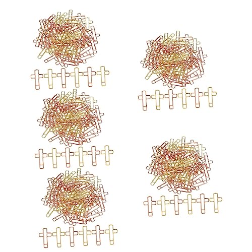Gadpiparty 5 Sätze Kreuz-büroklammern Pflicht Briefpapierseitenhalter Herz Büroklammern Goldene Büroklammern Kreuzen Büroklammern Klemmen Clip Rosa Büroklammern Riese Rose Metall 40 Stück * 5 von Gadpiparty